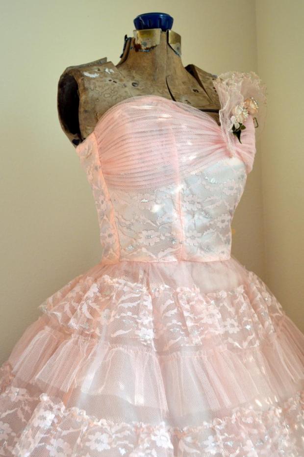Baby Pink tulle vintage dress